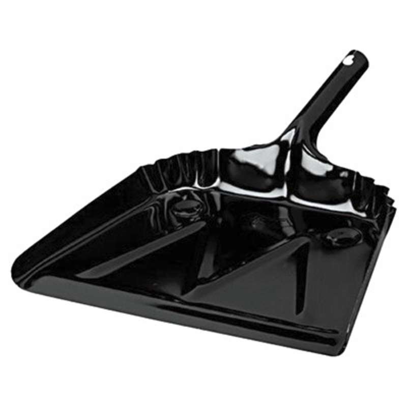 Impact® IMP4212 Janitor Dust Pan, 14 in x 12 in, Steel, Black Baked Enamel